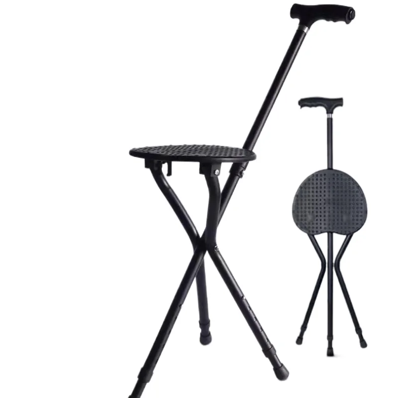 

Табурет для пожилых с нескользящей грудью, складное портативное сиденье, стул для пожилых людей, трость