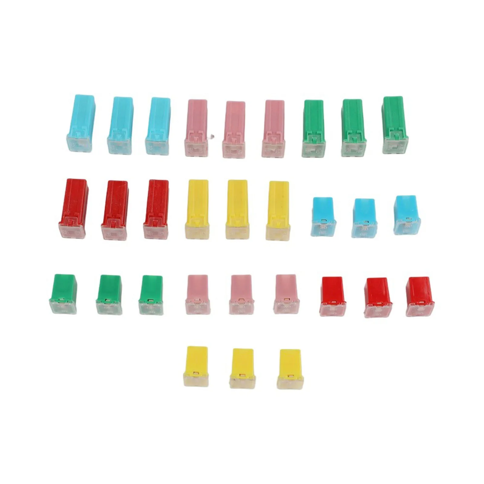 Car Box Shaped Fuses Fuse Kit Mini Fuse Set Easy Identification Flame-retardant Housing Portable Design 30 Piece Set