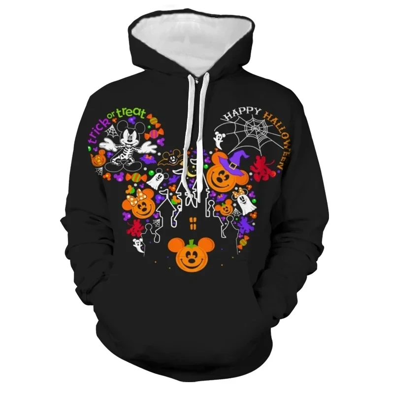 Disney-Men's Mickey and Minnie Mouse 3D Hip Hop Pullover, Manga, Sweatshirt, Manga, Mickey, Minnie