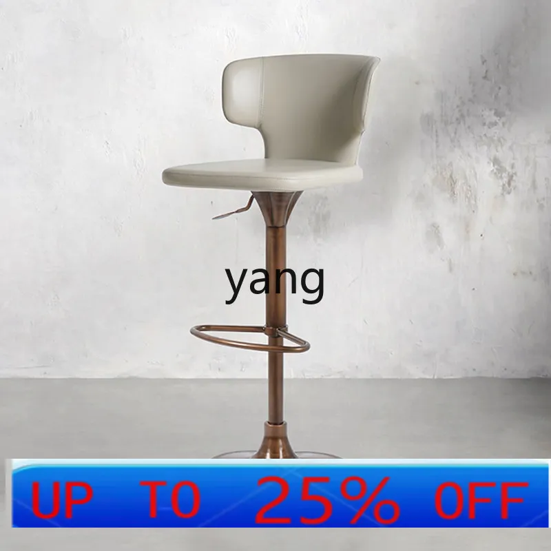 

LTT Bar Chair Cream Wind Lifting Light Luxury Household Bar Stool Island Table High Dining Chair