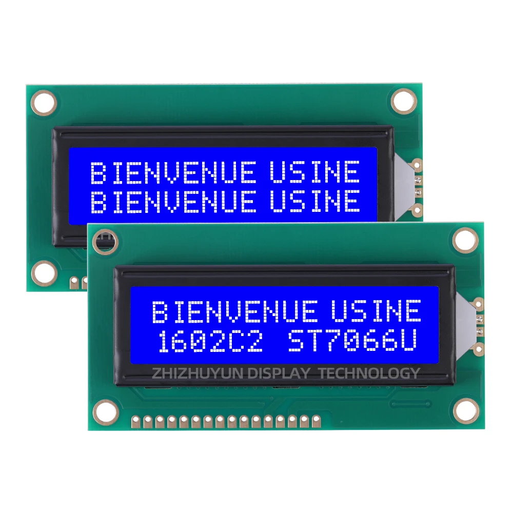 Módulo LCD de caracteres europeos 1602C2, pantalla monocromática, controlador de película verde amarilla, interfaz ST7066U, 16 pines