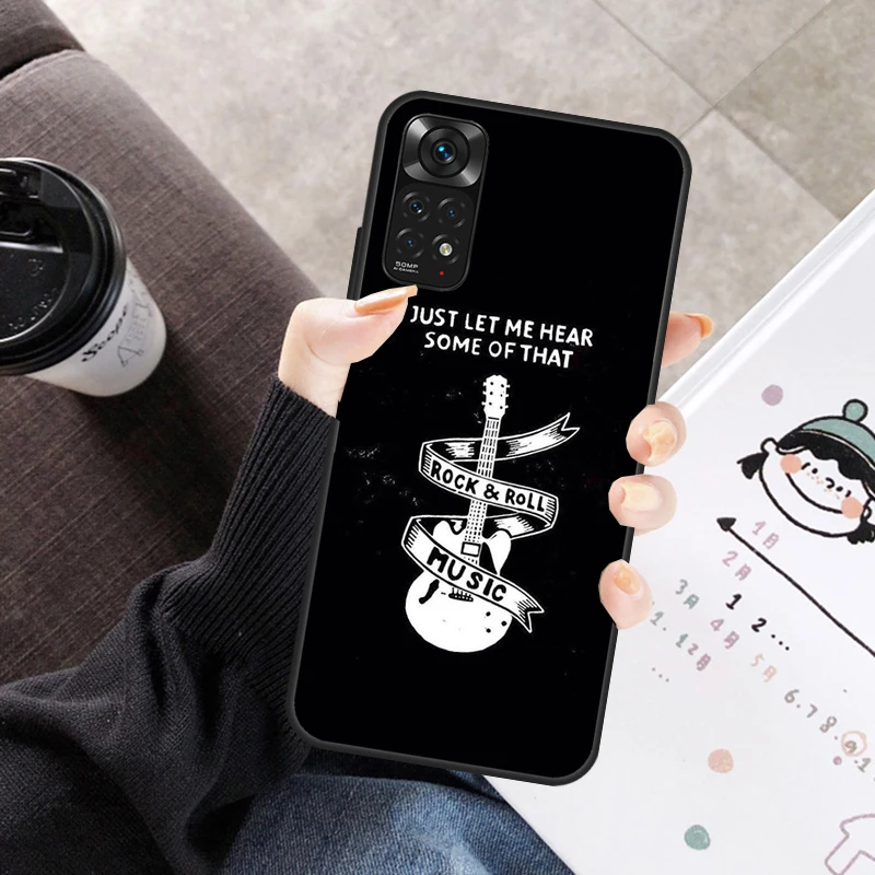 Custodia per chitarra per strumenti musicali Rock per Xiaomi Redmi Note 11 10 9 8 12 Pro 10S 11S 12S Cover per Redmi 9 10 10A 9C 10C 12C