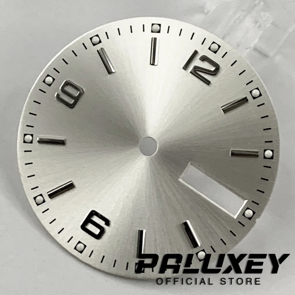 28.5mm NH36 White Blue Watch Dial Green Luminous Watch Faces For NH36 4R36 Movement Replacement Parts