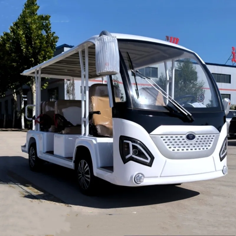 Made in China Sightseeing Car New Comfortable 8-17 Seater 72V Electric Airport Shuttle Manor Tour