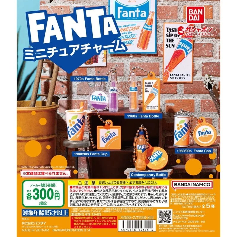 Bandai Original 5Pcs Gashapon Enjoy Sprite Miniature Charm Toys For Kids Gift Collectible Model Ornaments