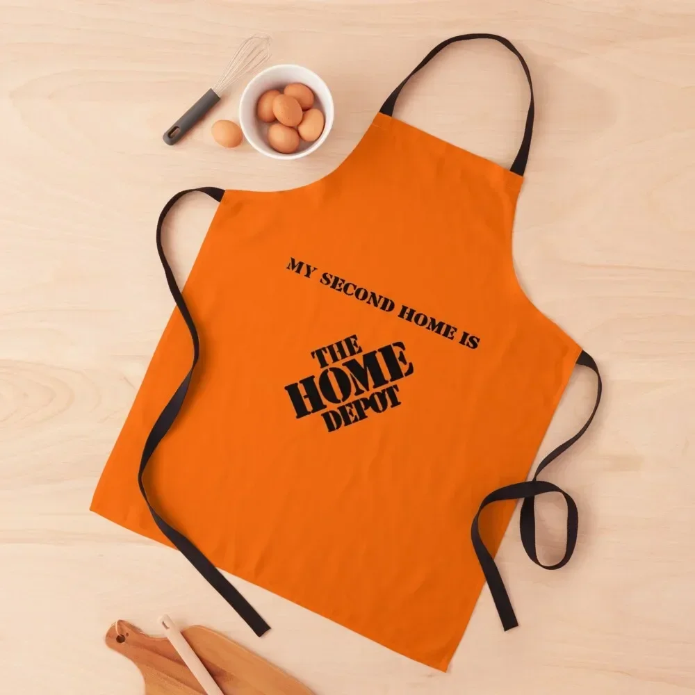 

My Second Home is The Home Depot Apron Sexy Household Items Useful for women with pocket Chef Accessory Apron