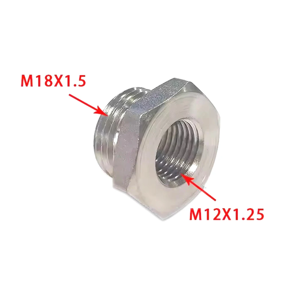 Motorcycle Sensor Connector Exhaust O2 Oxygen Sensor Spacer Reducer Adapter With Copper Gasket M18 x 1.5mm to M12 x 1.25mm