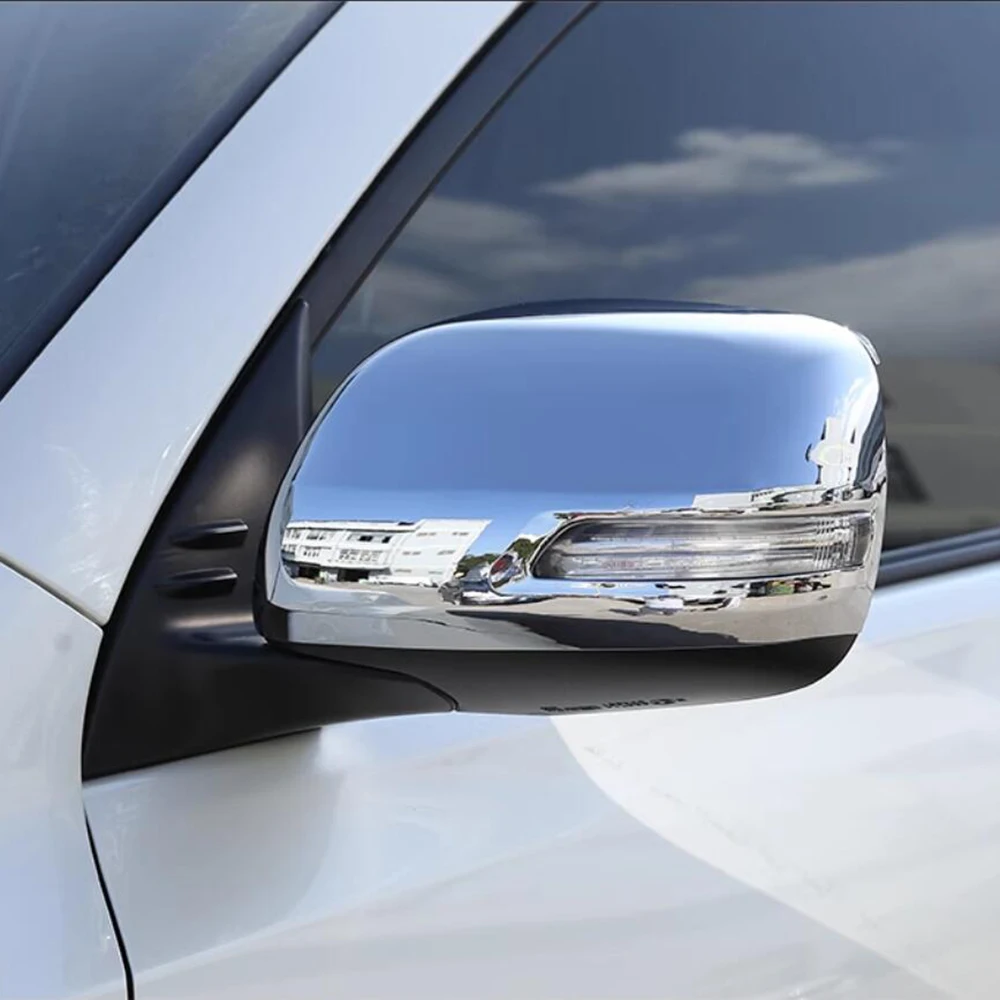 For Toyota Land Cruiser 200 LC200 FJ200 Prado 150 LC150 FJ150 Side Mirror Cover Rear View Overlay Lamp Chrome Car Styling