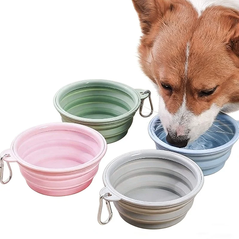 350ML Folding Dog Dish Collapsible Pet Bowl Water for Dog Drinking Bowl Cat Water Bowl Drinking Fountains for Dogs