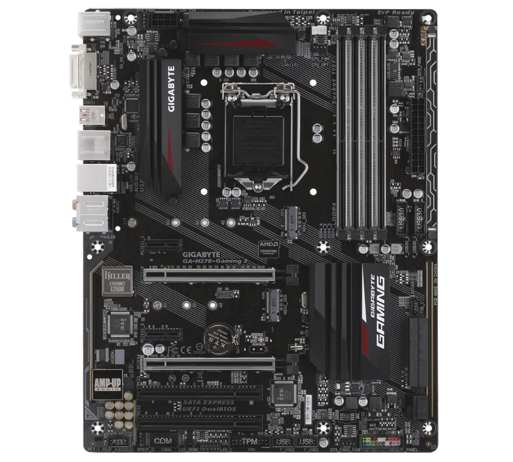 Imagem -03 - Gigabyte-placa-mãe Intel Crossfire Atx Ddr4 de Vias Ga-h270-gaming Lga1151 Usado