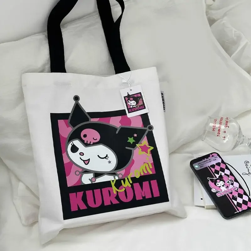 

Новая холщовая сумка через плечо Hello Kitty's, милые портативные сумки на одно плечо Cinnamoroll My Melody для женщин, каваи, мультфильм