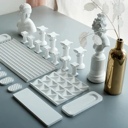 Jewelry Display Rack Column Jewelry Display Pieces White Plaster Tray Jewelry Counter Storage Props