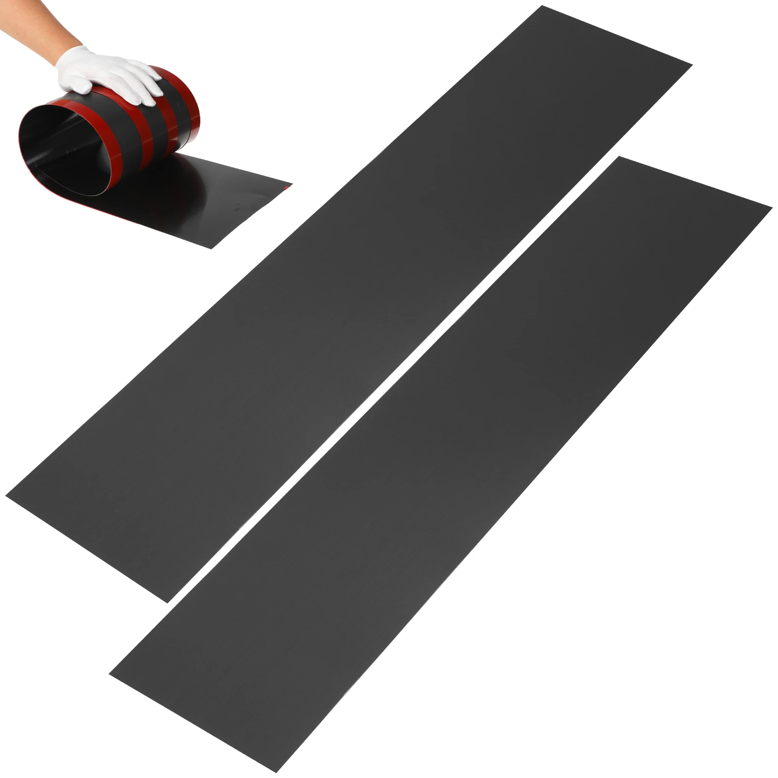 

2pcs Door Kick Plates 8 X 34 Inch Self-Adhesive Stainless Steel Front Door Kickplate For Exterior Interior Universal