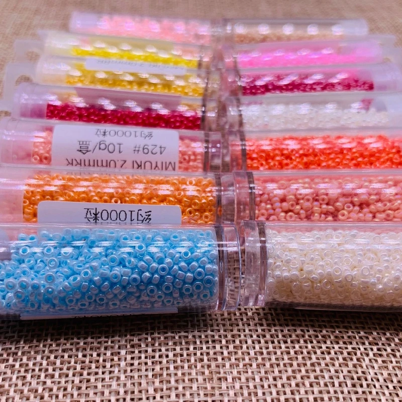 11/0 Miyuki Beads 2mm High Flash opaco rotondo distanziatore perline di vetro 1100 pz 28 colori per fai da te donne indumenti accessori per cucire