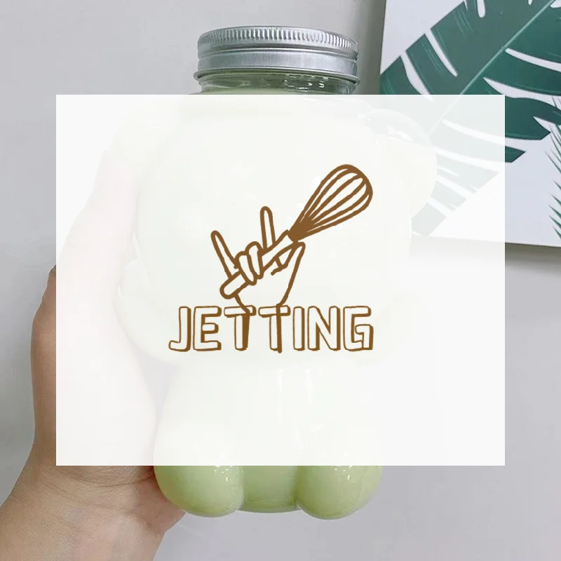 700Ml Big Head Bear Transparent Plastic Juice Bottles Perfect For Juices Smoothies Milk And Homemade Drinks Sealed Plastic Cup