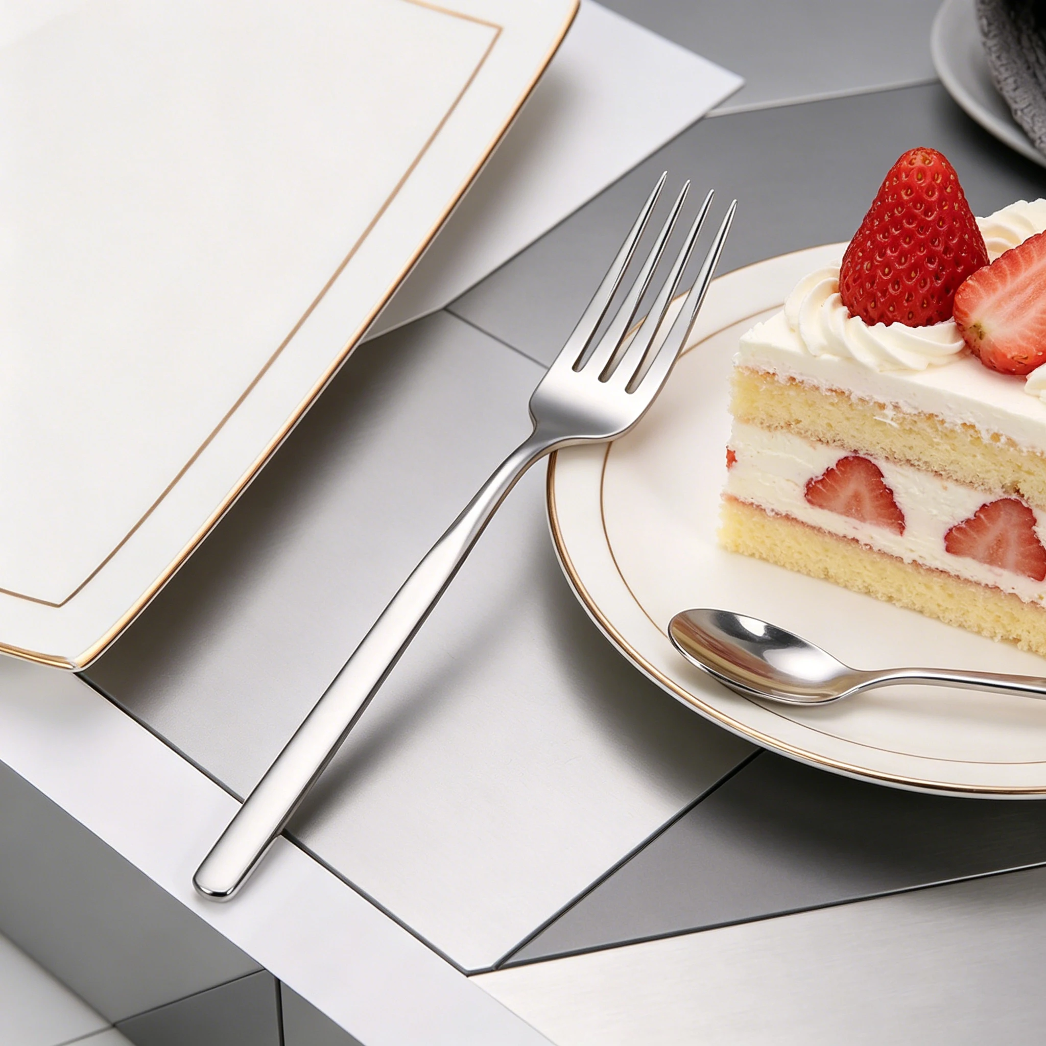 3/4/5/6Pieces Sliver Dessert Fork Set Stailess Steel 304 Western Forks Gold Cake Salad Fork Mirror Elegant Cutlery Sliverware