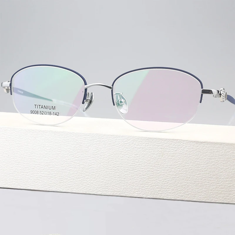

Luxury Sea Shell Eyeglasses Half Frame Pure Titanium Glasses Frame Fashion Women Optical Prescription Myopia Eyewear Spectacles