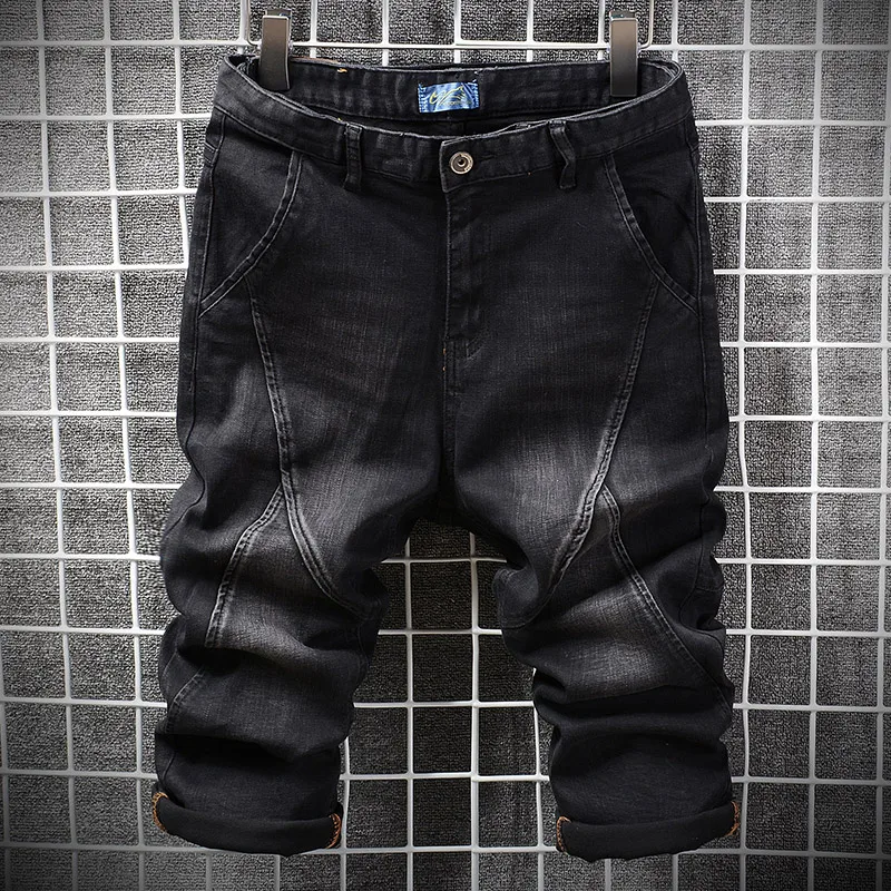 

Bla plus Size Men's Jeans Straight Leg Thin Summer Faion Loose Fit Workwear orts Seven-Foot Cotton Polyester Blend