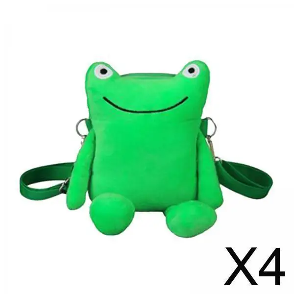 

Mini Novelty Frog Shoulder Bag Plush Green Creative Handbag with Zipper Closure for Women’s Travel and Daily Use