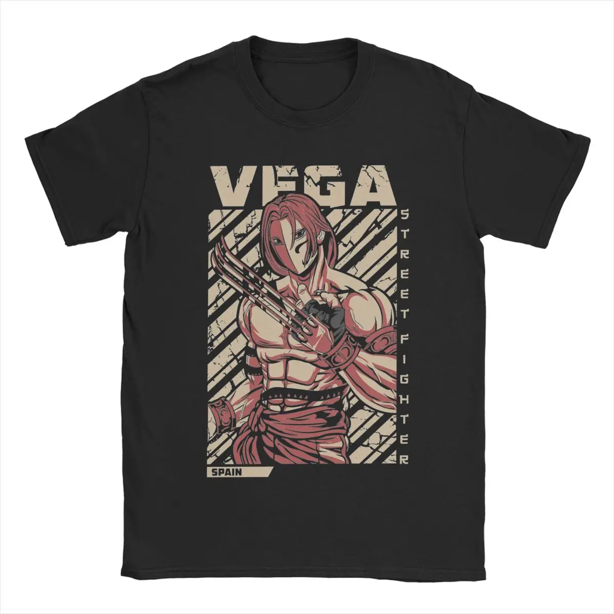 Men Vega Streets Fighters T Shirt Game 100% Cotton Clothing Creative Short Sleeve Round Neck Tee Shirt Printed T-Shirt