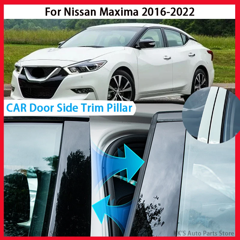 

Fit For Nissan Maxima 2016 2017 2018 2019 2020 2021 2022 Glossy Black Pillar Posts Door Window Center Trim Stickers Cover