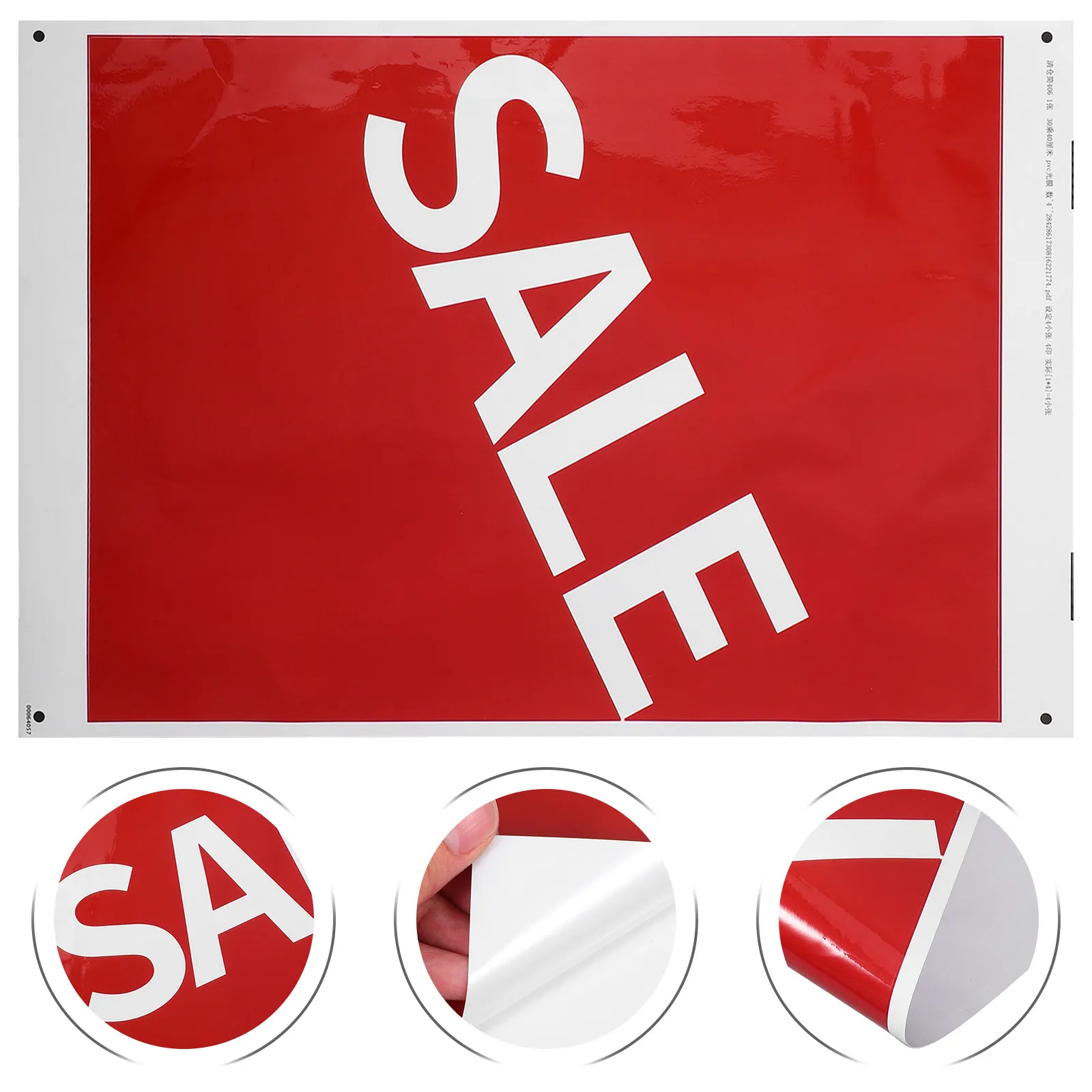 4Pcs Self Adhesive Sale Stickers for Retail Store Waterproof Window Wall Advertising Signage Shopping Mall Garage