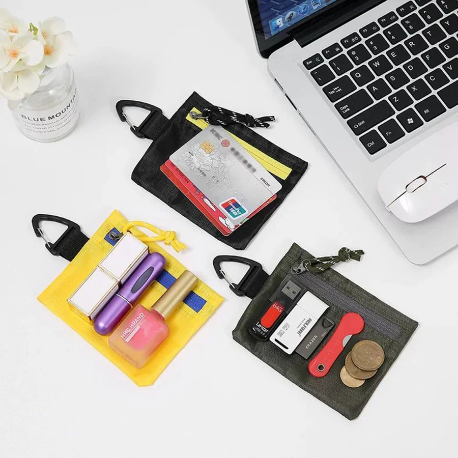 محفظة للعملات المعدنية مع طلاء السيليكون المتين، محفظة سفر صغيرة بسحاب، حقيبة للعملات المعدنية، حقيبة بطاقات كابل بيانات لسماعات الأذن #5