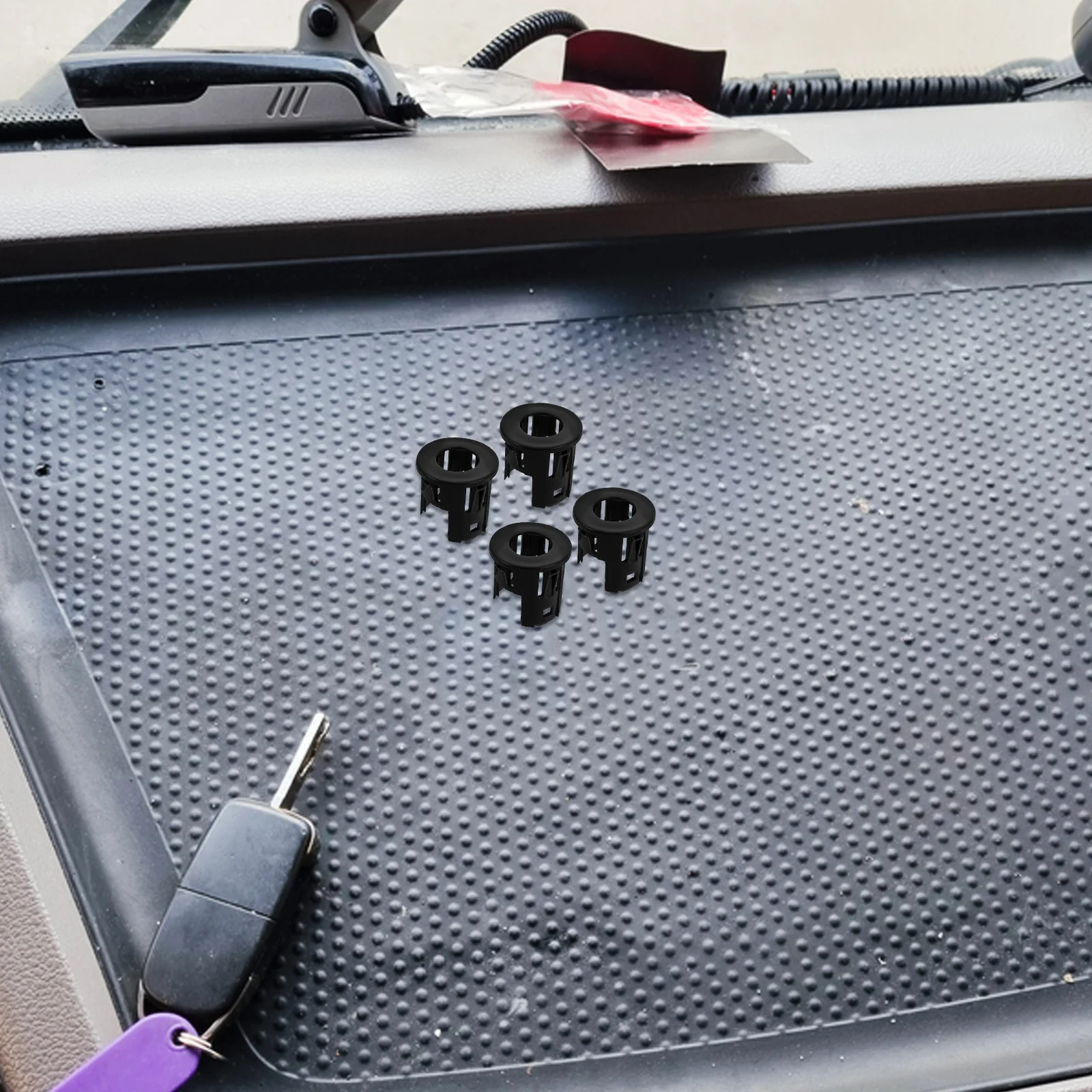 

4Pcs Parking Sensor Mount Set Compatible with RAM 1500 5ls52tzzaa Rear Parking Aid Bracket Sensor Bezel Retainer for Accurate