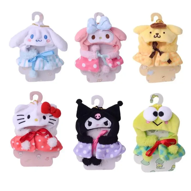 Jouet en peluche mignon Sanurgente Anime Series, Hello Kitty, Mymelody, Kuromi Cinnamoroll, Pom Pom Purin, Cape de beurre, Vêtements Kawaii, Cadeau pour bébé