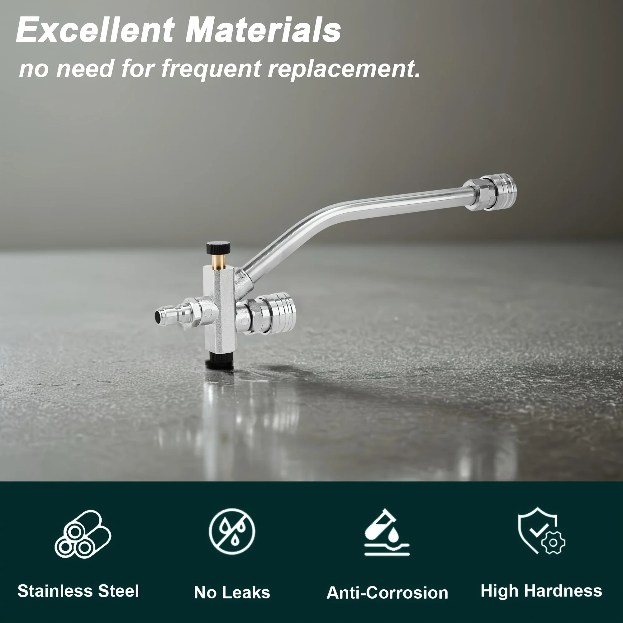 Foam Cannon Dual Connect Adapter 1/4" Quick Connect Metall-Doppelkopf für Hochdruckreiniger, passend für EU- und US-Systeme, inklusive 7 Düsen – Detail 2