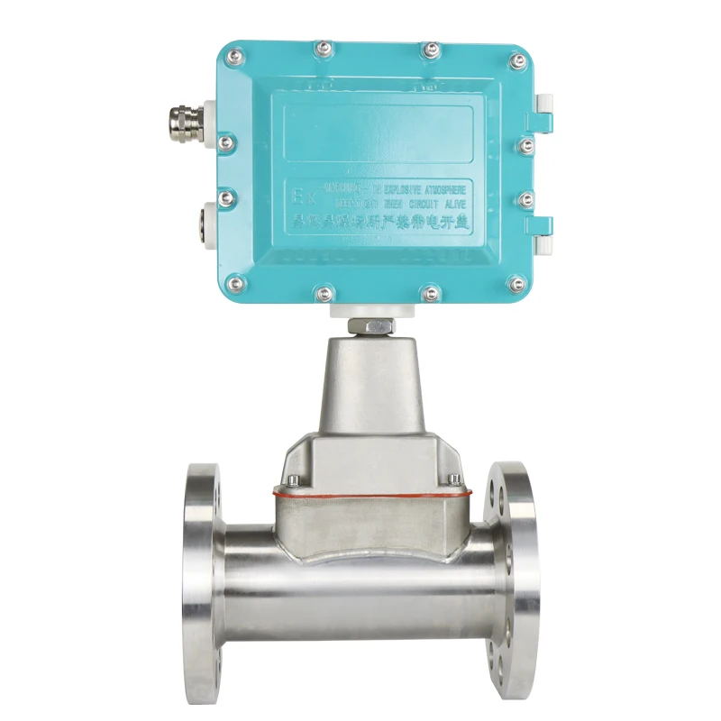 Gas turbine flowmeter for natural gas/ air/ nitrogen in industrial pipelines IP65/IP68, 1.0% -1.5%  material 304 flow meter