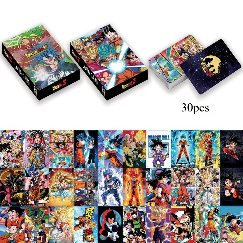 30Pcs Dragon Ball Z / GT / Super Goku LOMO card boxed Action Figures Super Sayajin anime collection  Cards children toy gift