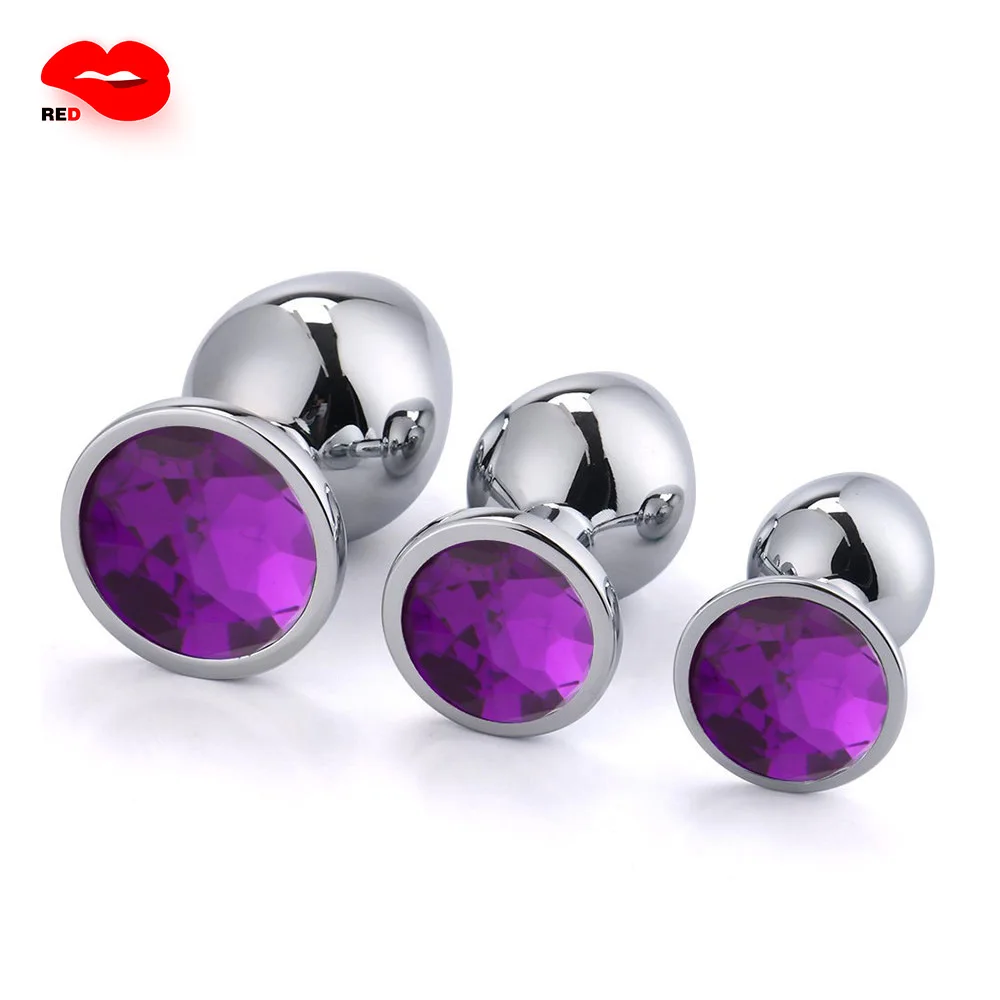 Metal Anal Plug Stainless Steel Butt Plug With Jewelry Colorful Crystal Anus Plug Anal Bead Adults Sex Toys for women Adult Game