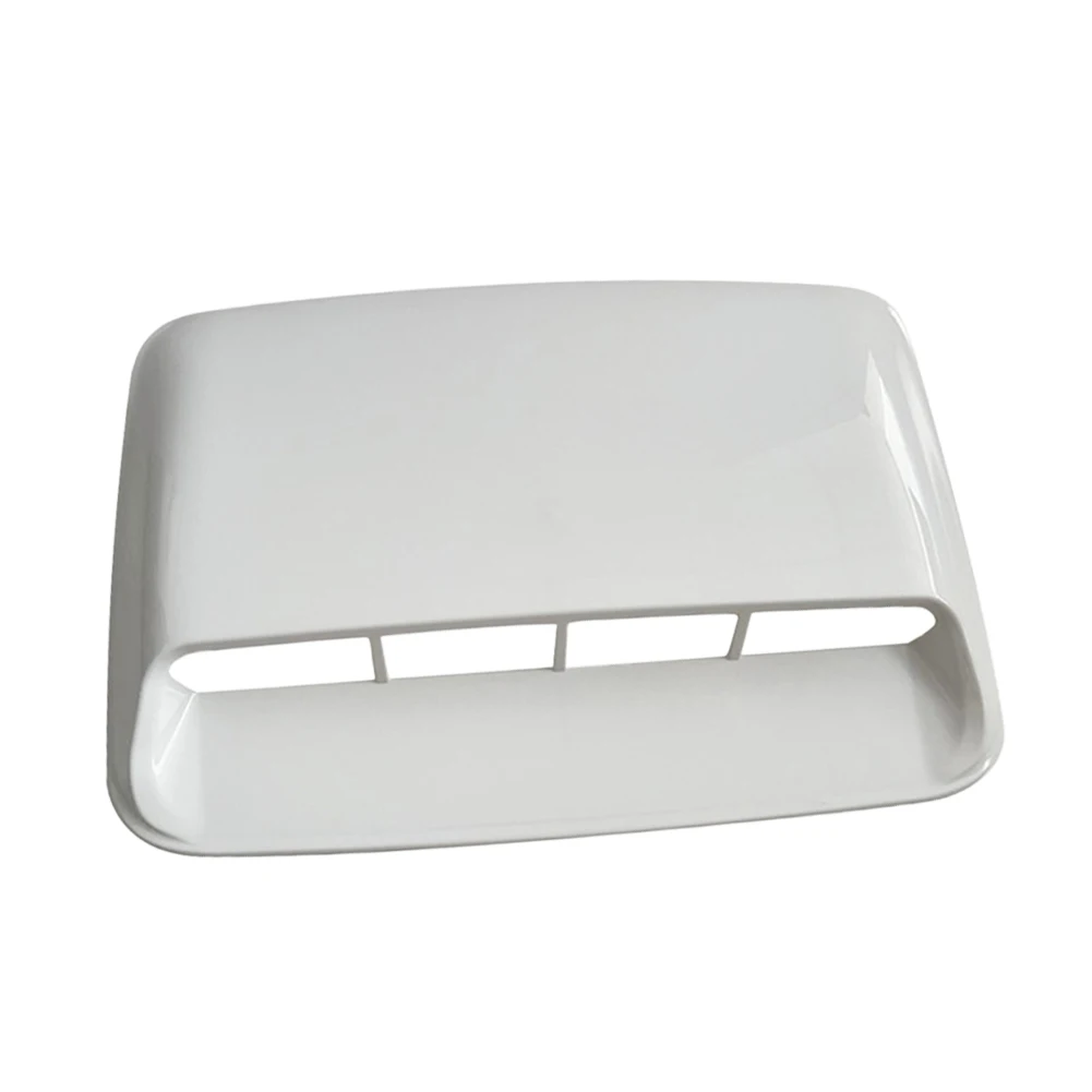 Universal Car Air Flow Intake Hood Scoop Vent Bonnet Decorative Cover Moulding Decal Decor Trim Accessories White ABS Plastic