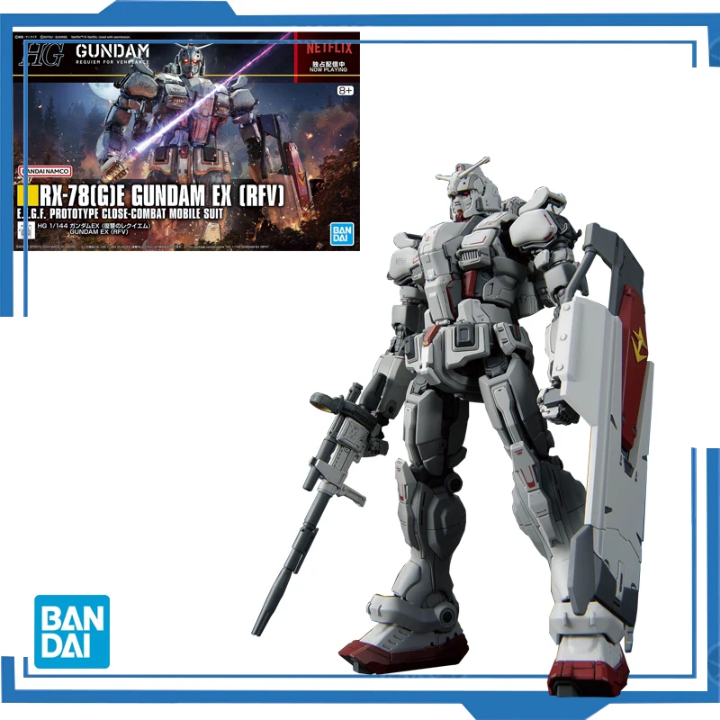 Bandai Original Gundam Anime Figures HG 1/144  REQUIEM FOR VENGEANCE RX-78 GE GUNDAM EX RFV Gunpla Action Figure Toys