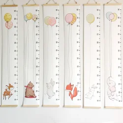 Wooden Canvas Wall Growth Charts Baby Hanging Decorative Chart Height Measure Ruler Removable Wall Sticker for Kids Child Room