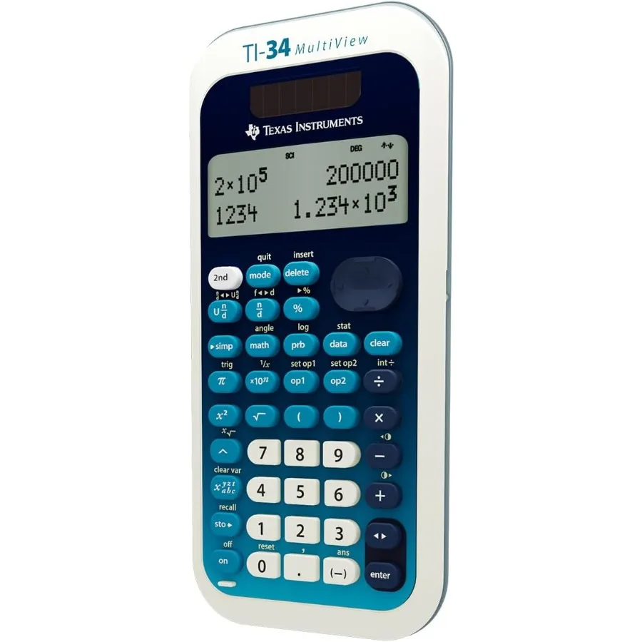 Calcolatrice scientifica multiview Texas Instruments TI34 per applicazioni avanzate di matematica e scientifica con display multilinea e