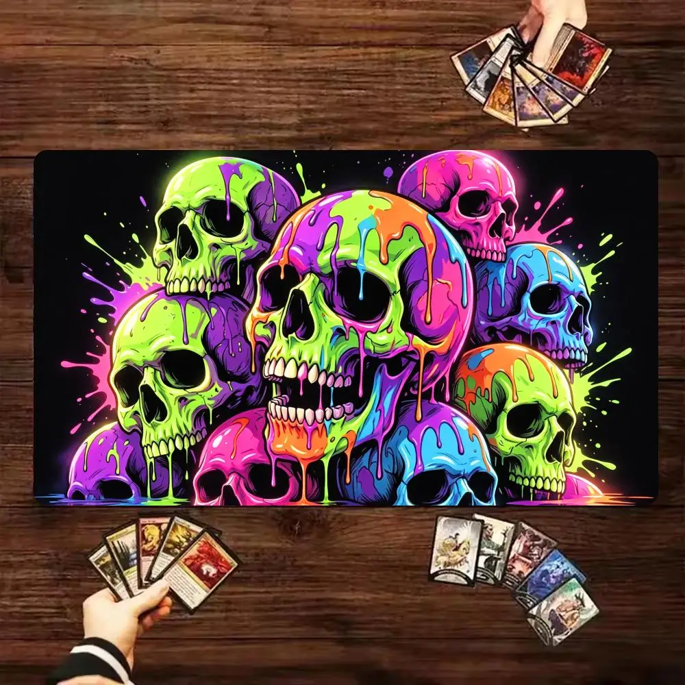 Neon Slime Skulls Magic Party Game Playmat 24