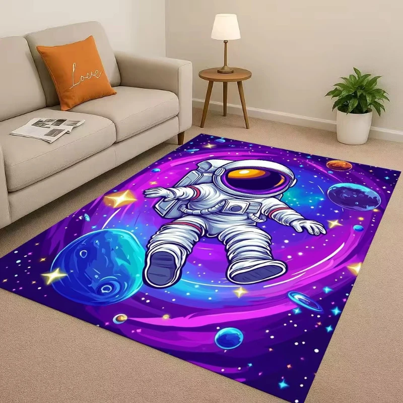 Astronaut Space Exploration Universe Theme Soft Floor Carpet Kids Playroom Mat Living Room Sofa Rug Bedroom Home Decor Doormat