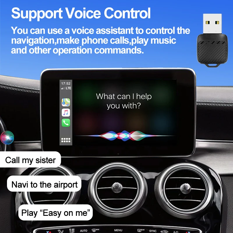 2 in 1 Wireless CarPlay Android Auto Adapter Smart USB Dongle Plug & Play Auto Connect for iPhone & Android Factory Wired Cars