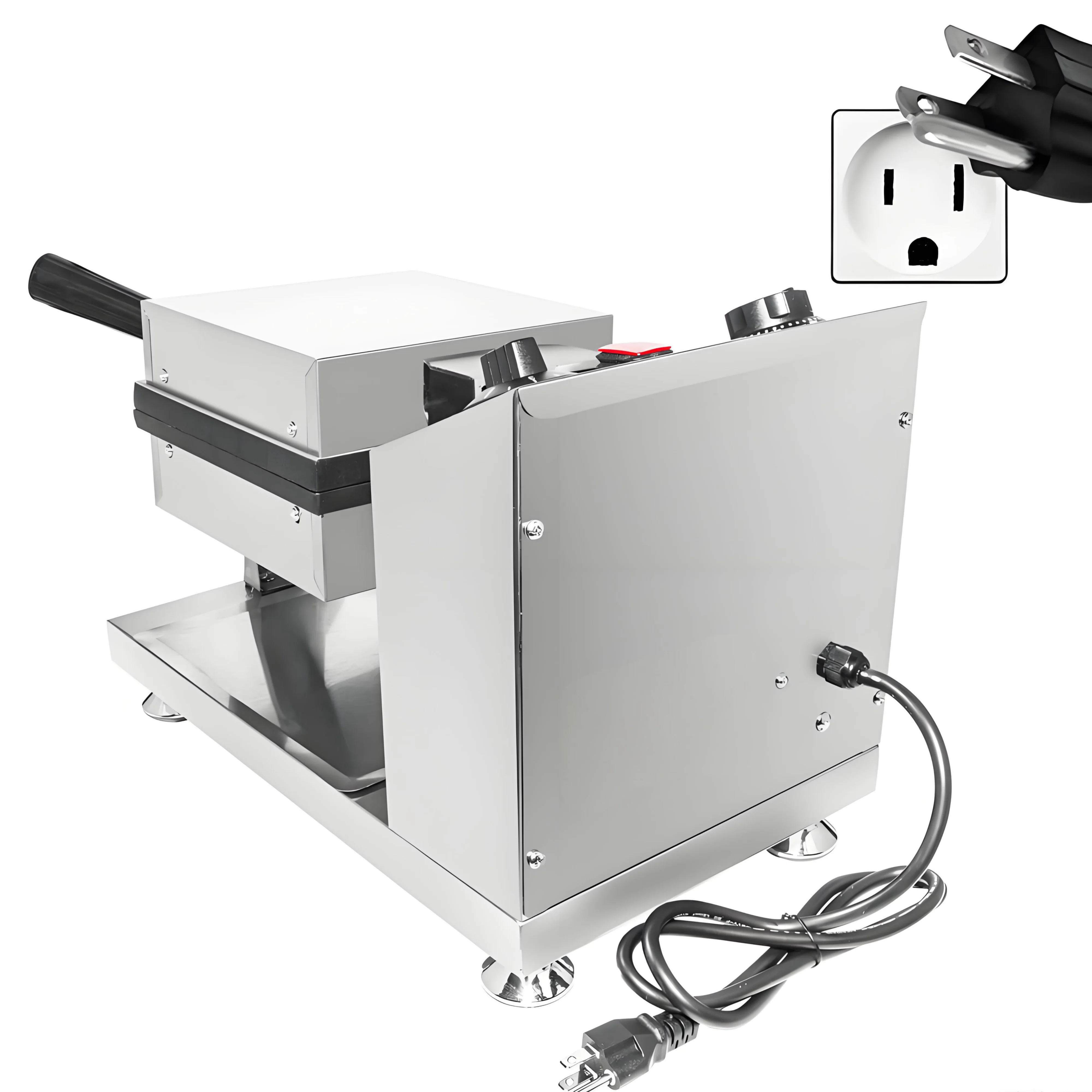 Commercial Electric Mini Waffle Maker Double-sided Heating Constant Temperature Stainless Steel Non-Stick 1200W Hotel Household