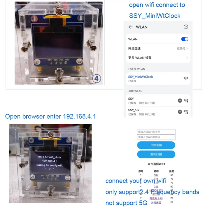 ESP8266 DIY Electronic Kit Mini Clock OLED Display Connect With Shell DIY Soldering Project