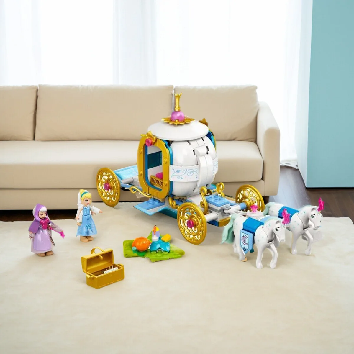 سندريلا النقل الملكي اللبنات 237 قطعة الطوب المتوافق تجميع اللعب الكرتون فتاة للطفل عيد الميلاد مفاجأة هدية