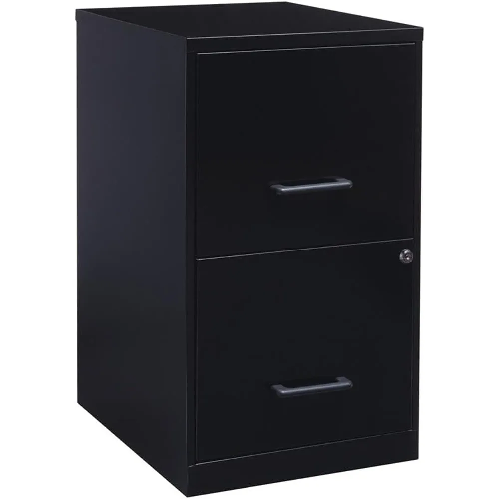 Metal 2 Drawer Letter File Cabinet in Black