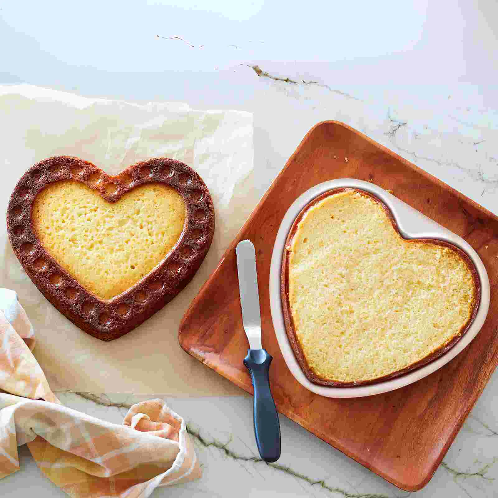 6 Inch Bread Loaf Pan 6-inch High-quality Thickened Heart-shaped Live Bottom Cake Mold Anodized Aluminum Mini Removable Dad