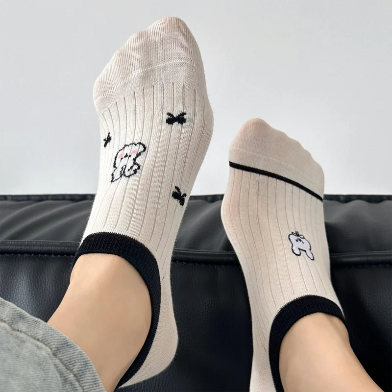

Женские носки-лодочки с героями мультфильмов, хлопковые, износостойкие, не скатываются, эластичные, бесшовные, с низким вырезом, летние тонкие, впитывающие пот, бр