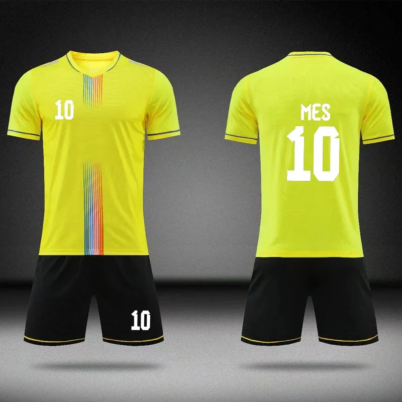 DIY Custom Adult Kid Soccer Jerseys Set Boys Short Sleeve Football Training Suit Football Jersey Set Sportswear