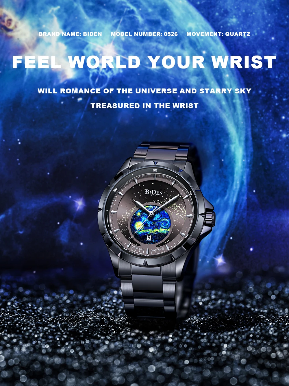 

Men's watches,casual business watches,men's luxury quartz watches,night light starry sky dials,men's calendars,waterproof clocks