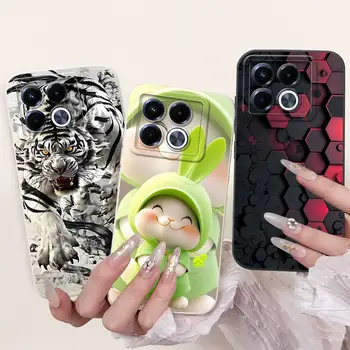 Silikonové pouzdro pro Infinix X6852 pro Infinix Note 40 5G, luxusní módní květiny, kawaii, roztomilá kočka, nárazuvzdorné pouzdro na telefon 10 nejlepší prodej Příslušenství k telefonům Infinix - №6