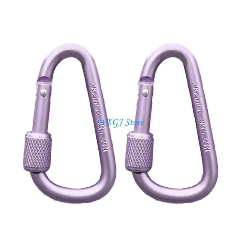 37JE D-shaped Carabiner Hook Hiking Clip with Lock Aluminum Alloy Carabiner Safety Buckle Keychains Hook Locking Carabiner
